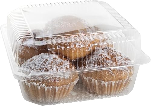 Miniatura 4 de 120 recipientes desechables de plástico transparente con bisagras para tartas con tapas de 5.3 x 4.7 x 2.8 pulgadas para postres, rebanadas de