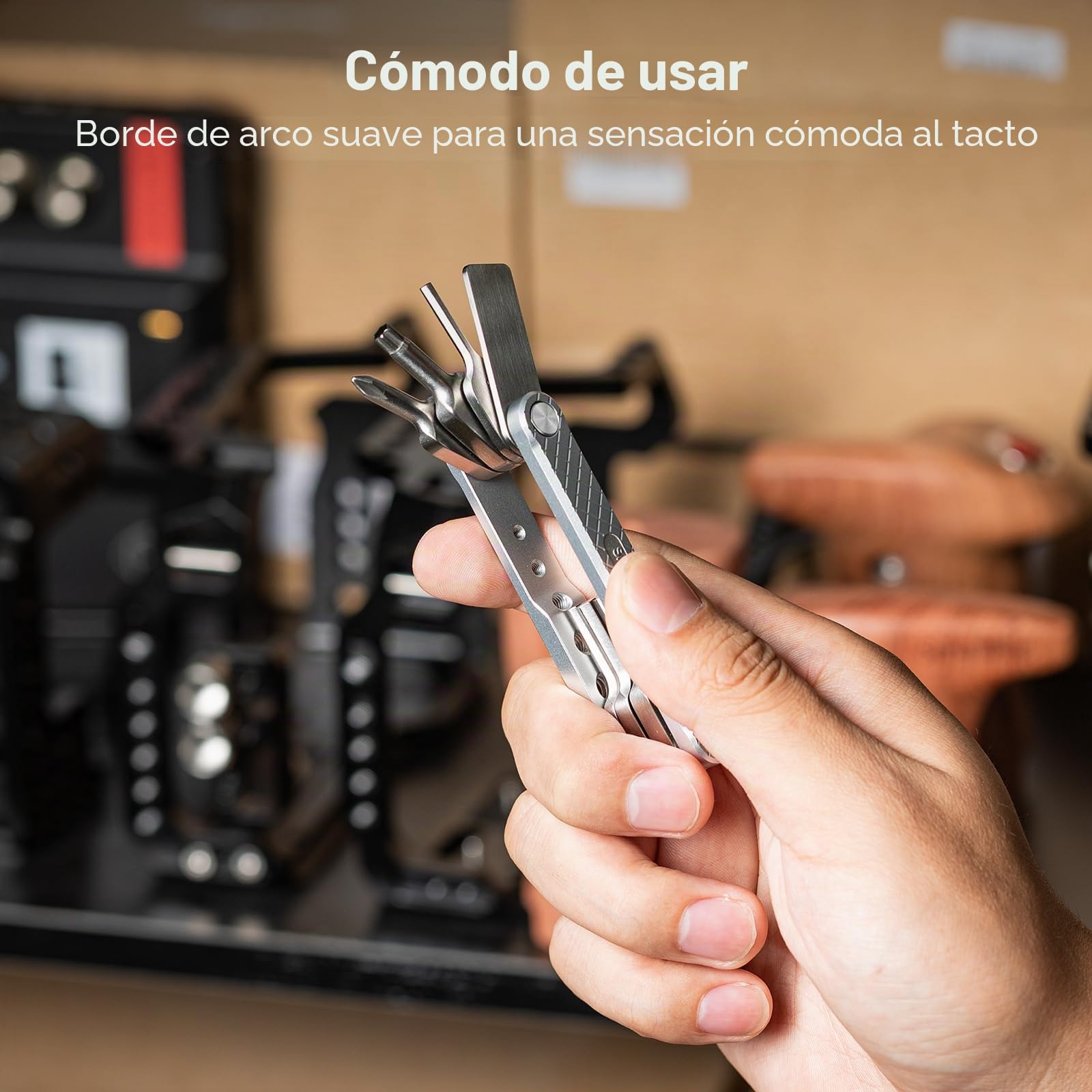 SMALLRIG Foding Tool Set Juego de Herramientas Plegables con Destornilladores y Llaves, Conjunto de Herramientas con Siete Herramientas funcionales Incluidas - 2213D