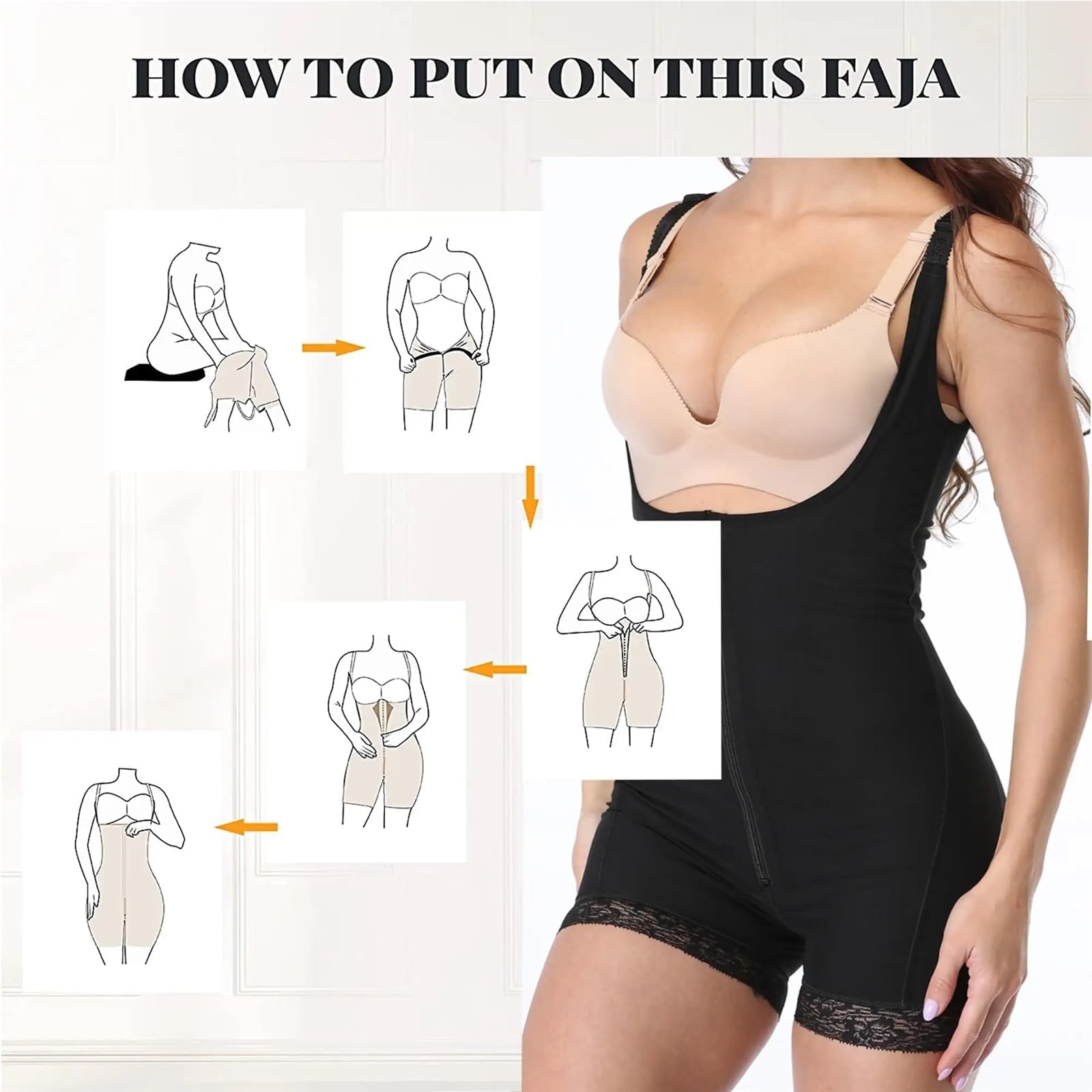 Faja Moldeadora for Mujer, sin Costuras, Firme, Triple Control, Talla Grande, Adelgazante de Muslos, Control de Abdomen. Adecuado para Fiestas, Trabajo, Bodas(Beige,XXL)