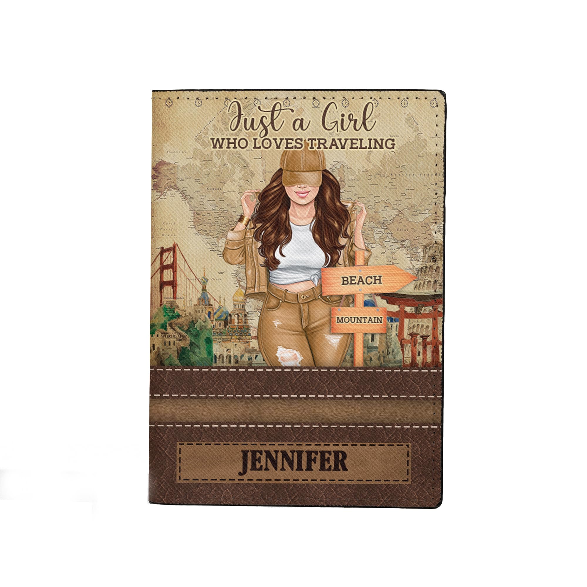 Personalized Name Collect Moments Not Things Leather Passport Holder Custom Woman Travel Passport Cover Fun Unique Gift For Traveler Gift For Girl