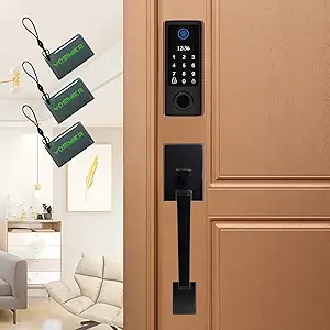 Fingerprint Door Lock,Heavy Duty, Keyless Entry Door Lock with Handles, Door Locks with Keypads, Smart Door Lock, Electronic Keypad Deadbolt, Front Door Lock Handle Sets (Aged Bronze)