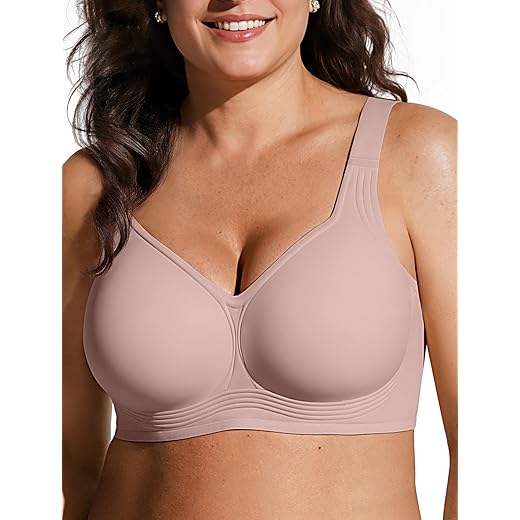 OEAK Womens Wireless Jelly Bra Plus Size Supportive Seamless Bras Full Coverage Push Up Comfortable No Underwire Tshirt Bras