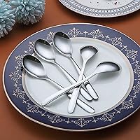 Vista 3 de Cucharitas de 6 cucharas de cubiertos de acero inoxidable, cucharas pequeñas de acero inoxidable, cucharas de té para el hogar, cocina