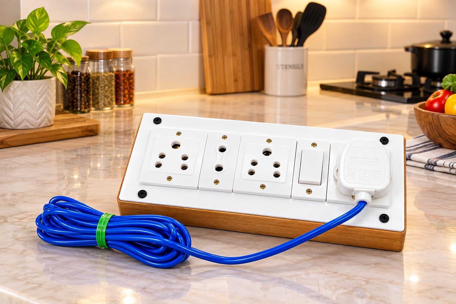 extension board 2.5 meter multi socket extension board with individual on/off switch, multiple 3-pin & 2-pin sockets, protective cover, durable body – red cable by mir electric store