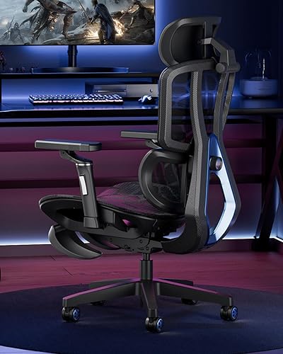 Miniatura 8 de AutoFull G5 Silla ergonómica para juegos de oficina con soporte lumbar 6D, reposabrazos ajustable de 360, silla reclinable de malla para computadora