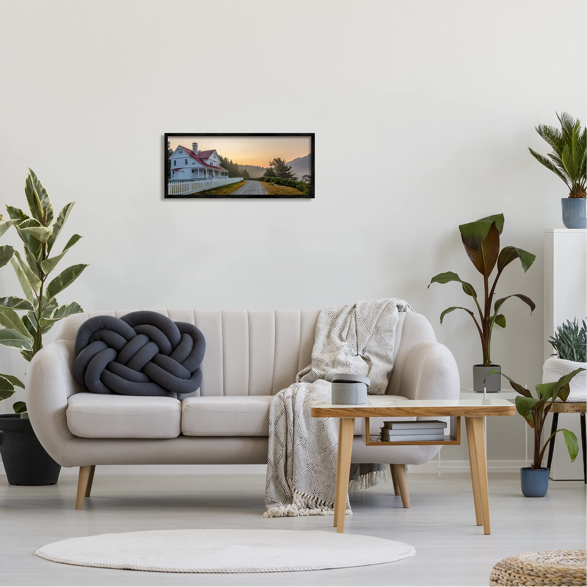 Stupell Industries Cozy Rural Country House Warm Mountain Sunset Framed Wall Art, Design By Jeff Poe