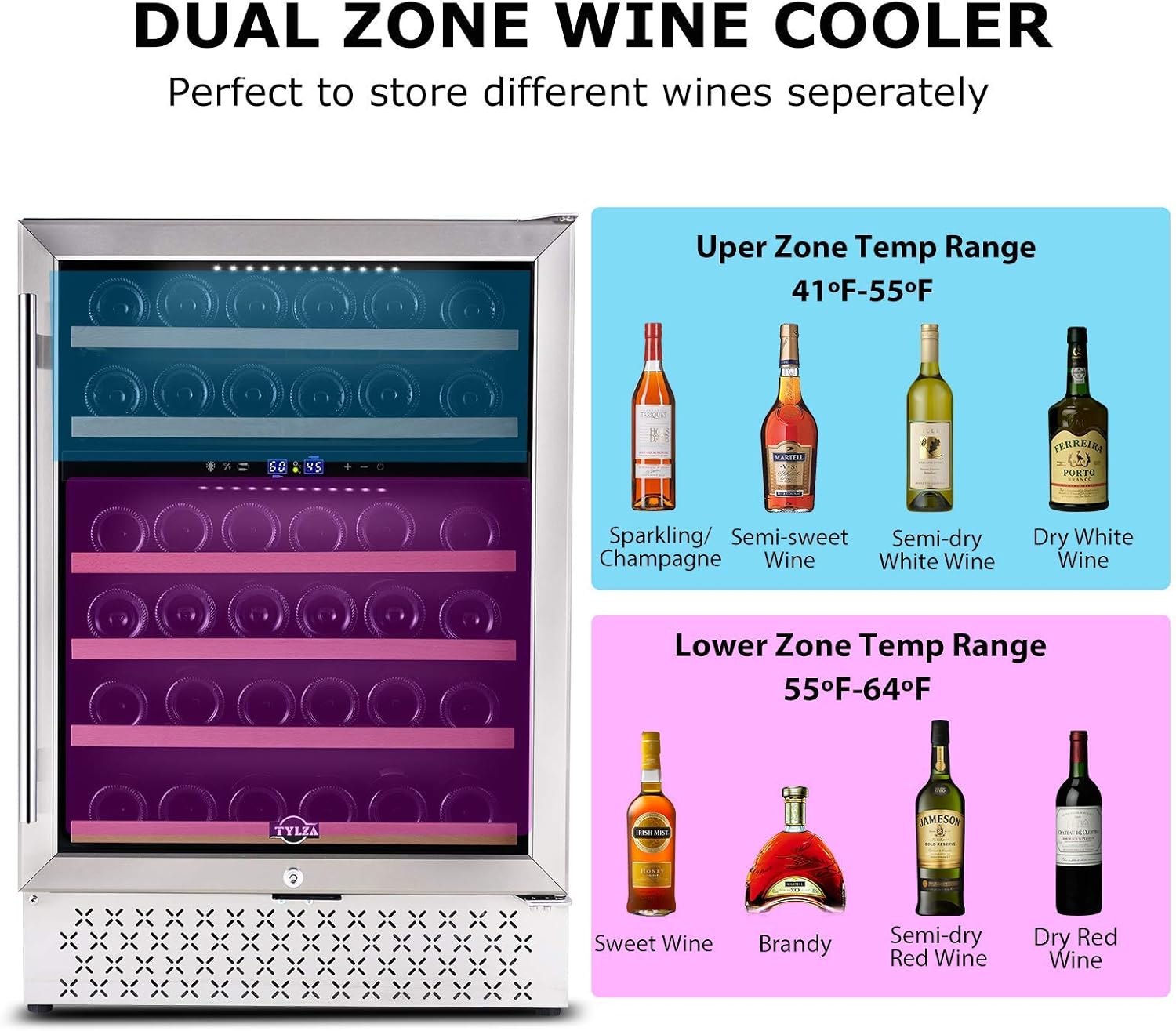 12 Wine Cooler Refrigerator 18 Bottle Wine Fridge Builtin/Freestanding