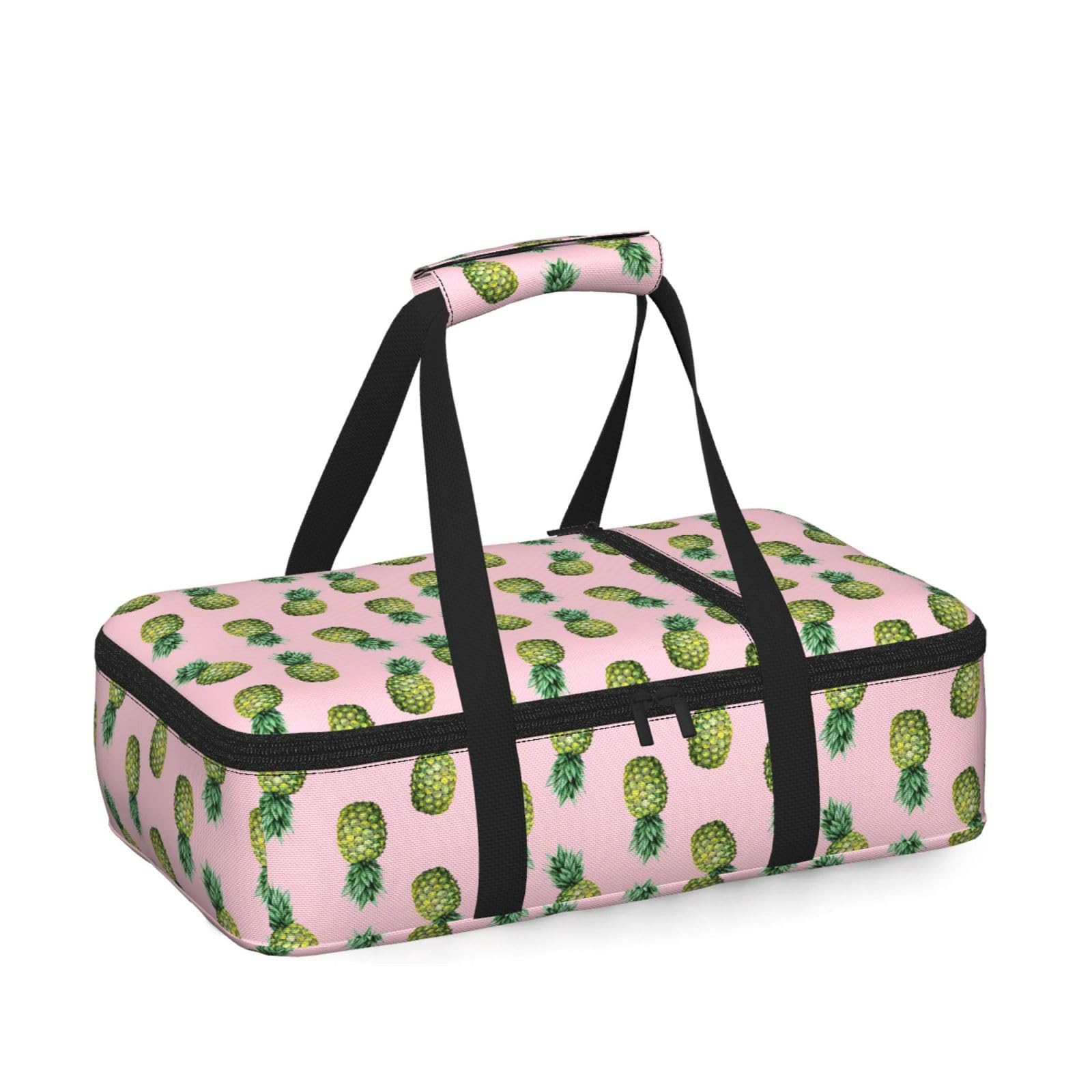 Pineapple Printed Print Insulated Thermal Food Storage Bag Daily Reusable Picnic Tote Lunch Box Home