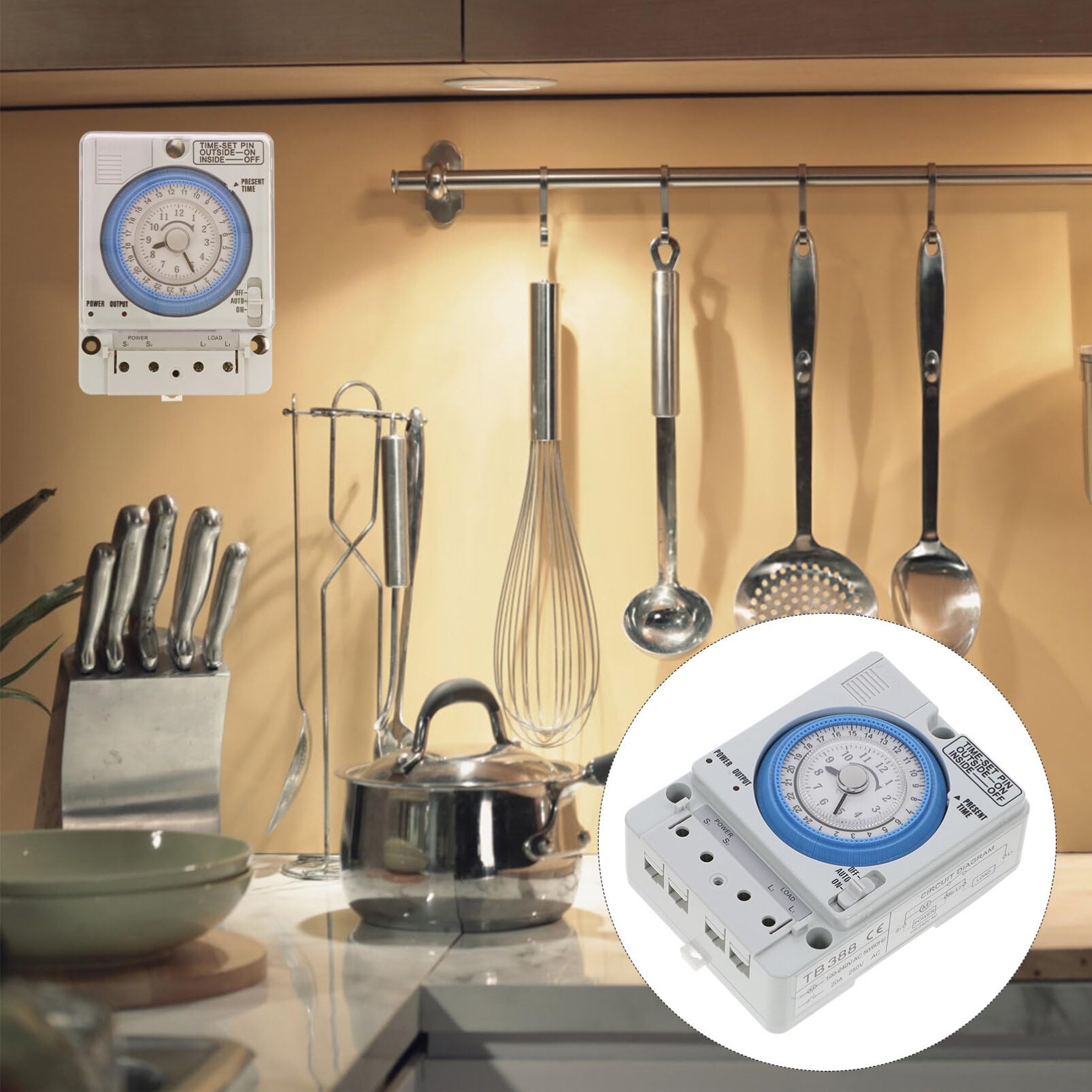 Minuterie Mécanique Précise Blanche en PC Cuisine et Usage Industriel