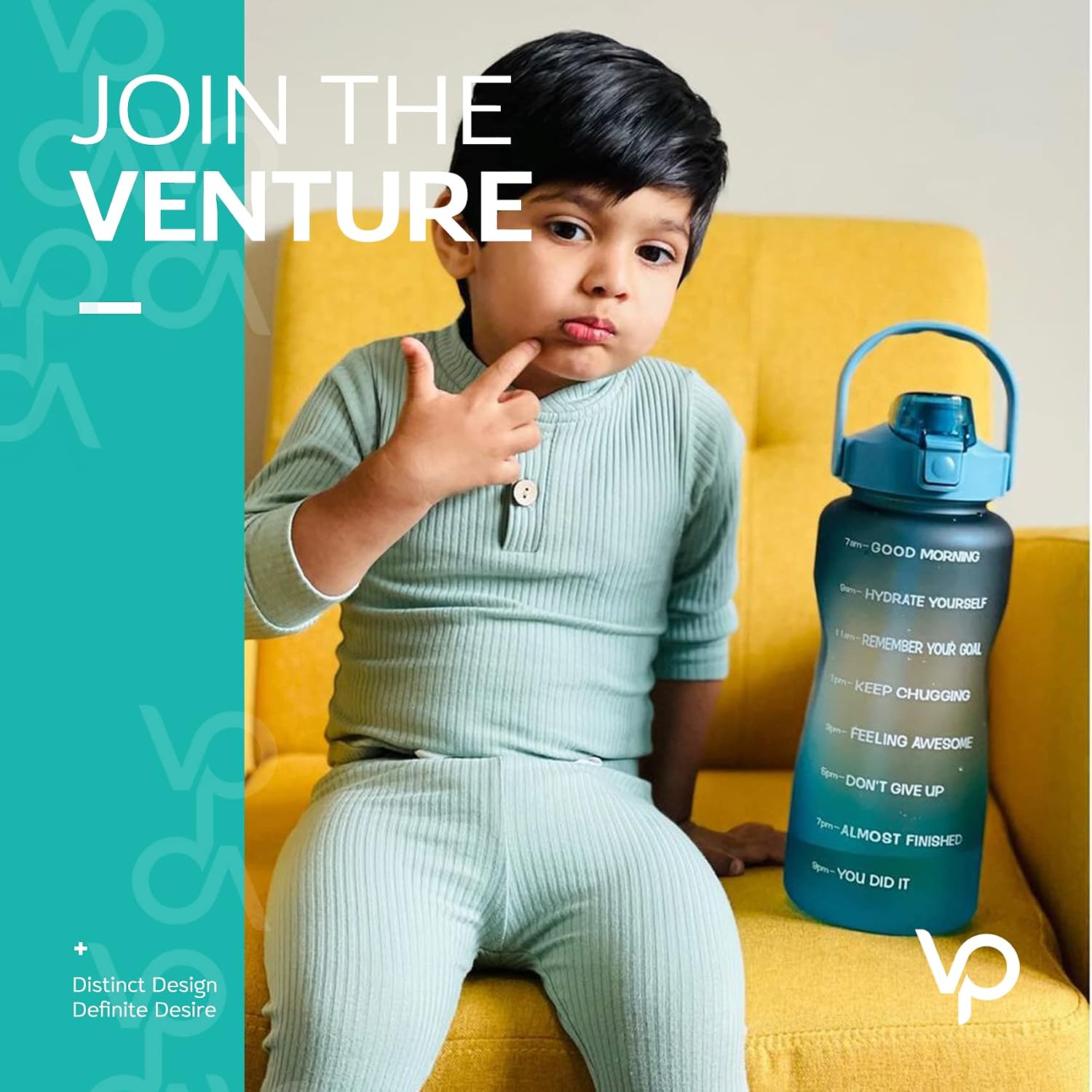 Venture Pal Large 64oz/128oz Motivational Water Bottle with Time Marker & Straw,Leakproof Tritan BPA Free Water Jug,Ensure You Drink Enough Water Daily for Fitness,Gym and Outdoor Sports