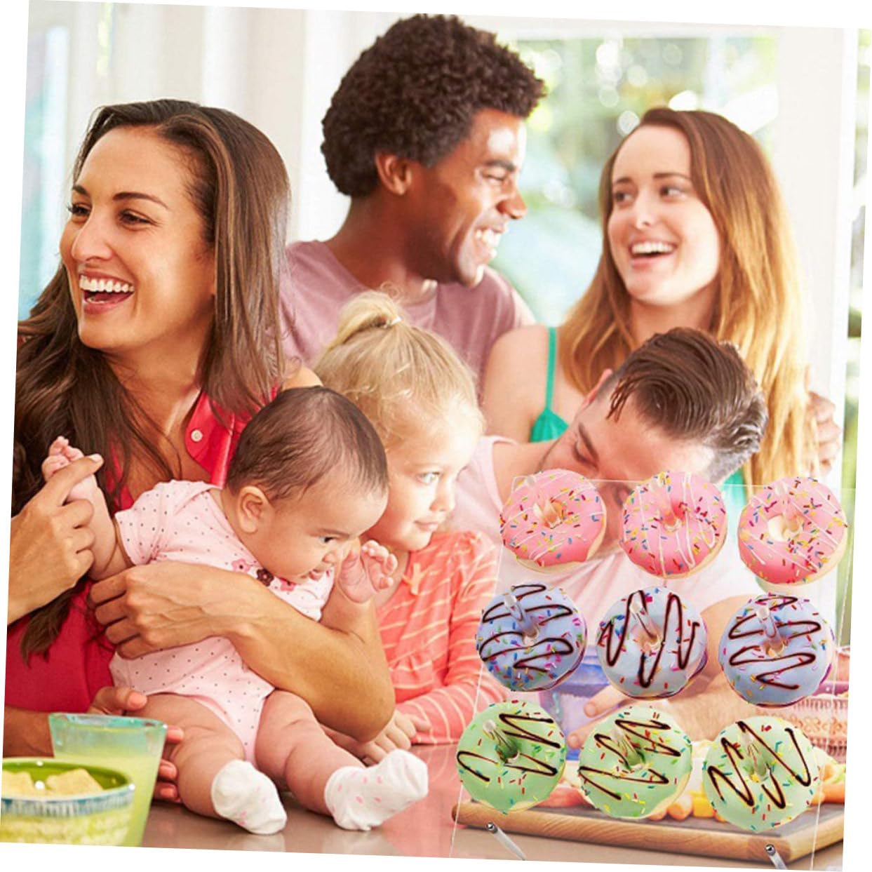 DECHOUS 1pieza Soporte De Donuts De Acrílico Transparente Para Decoración De Fiesta y Bakery Para Cumpleaños y Bodas