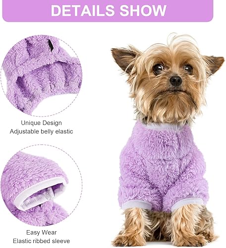 Miniatura 6 de Ropa para perros pequeños, macho, hembra, pijama para perros y niñas, suéter de invierno para perro, suéter ligero de terciopelo para mascotas,
