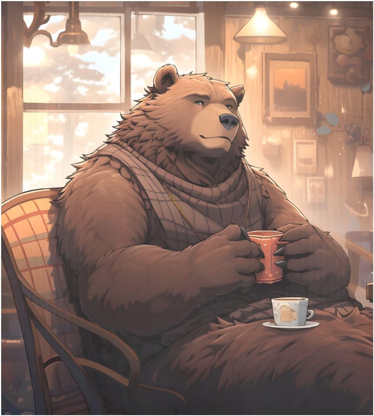 WOIWB Dishwasher Sticker Bear at Home, Fridge