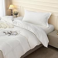 Vista 20 de SAPHREAS Juego de funda de edredón, 100% algodón extrasuave, tamaño individual, lavanda, 2 piezas, 1 funda de edredón de 68 x 90 pulgadas con Crema