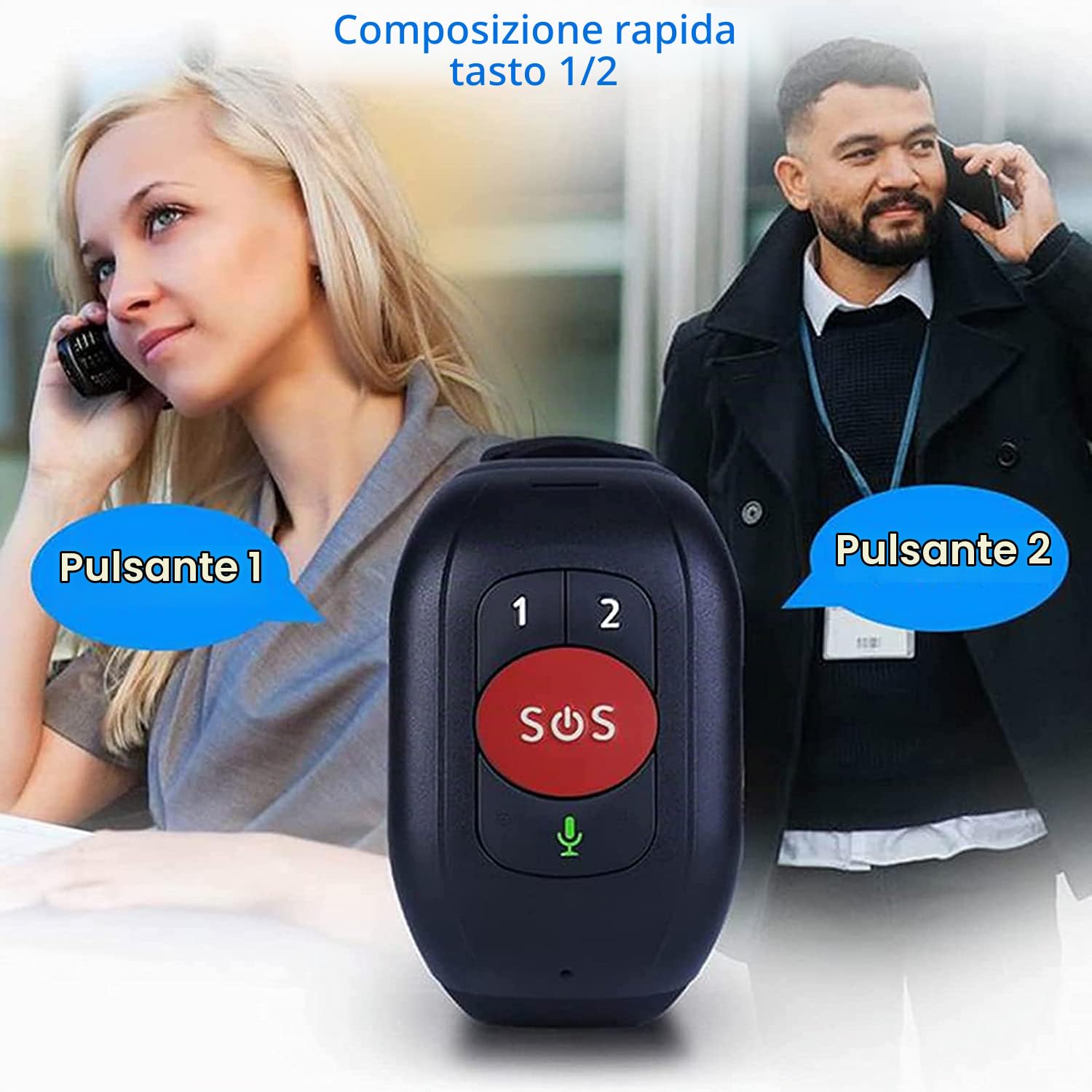 Collegato con il braccialetto rilevatore di cadute Pulsante antipanico SOS per anziani GPS 4G Chiamate GPS Tracker IP67 Impermeabile Pedometro