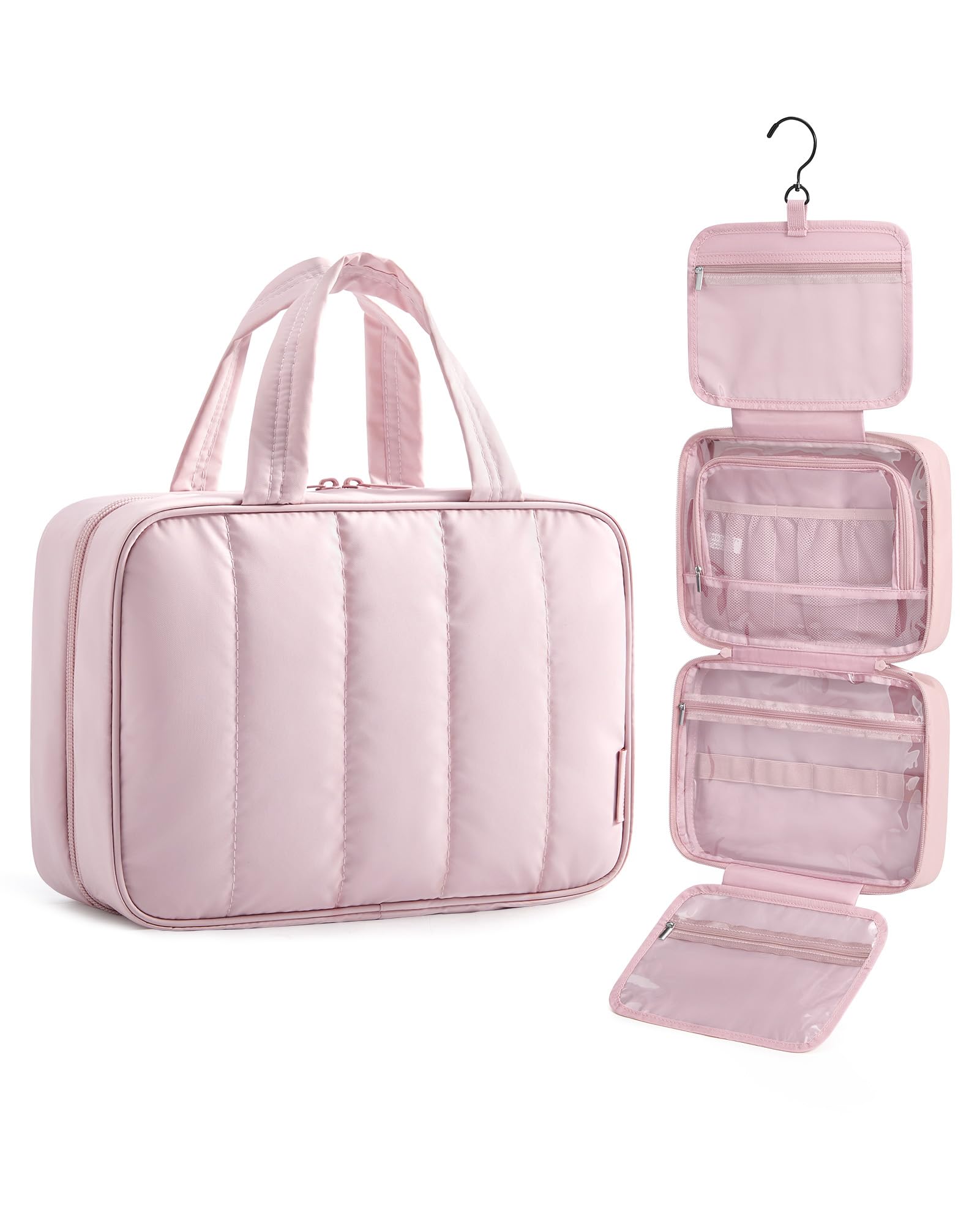 BAGSMART Hängender Kulturbeutel für Damen, Reise-Make-up-Tasche, wasserdichte Kosmetiktasche, für große Flaschen, Reiseaccessoires