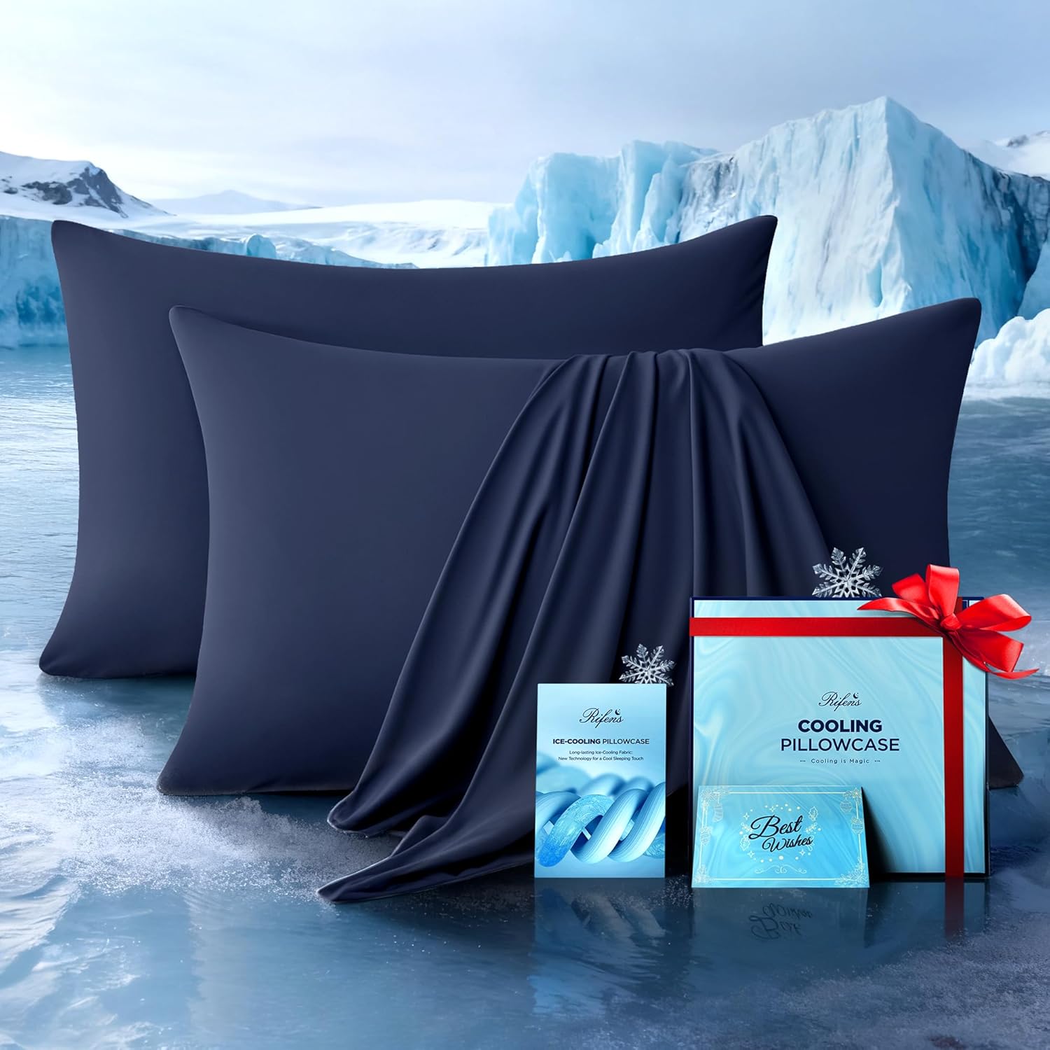 Ultra-Chill Cooling Pillowcase Set of 2 for Hot Sleepers, Softer Than Silk Pillow Cases for Protecting Hair & Skin, Breathable Bed Pillow Covers w/Zipper, Gifts for Women Men(Light Gray, King)