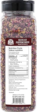 52USA Szechuan Peppercorns, Sichuan Peppercorns 8oz Bottle Authentic Whole Red Sichuan Pepper, Numbing & Tingle, Less Seeds, Strong Flavor, Essential Spice for Mapo Tofu, Hot Pot, Asian Cuisine