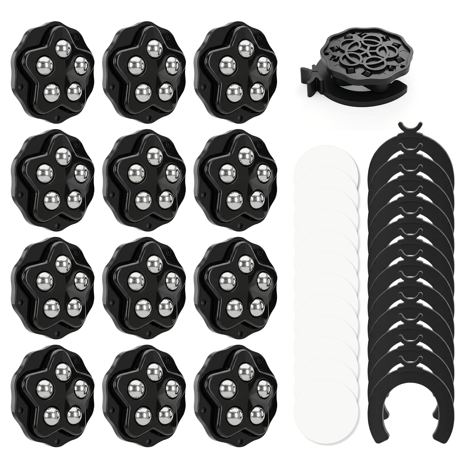12 Pcs Wheels for Furniture Castors, Self Adhesive Mini Caster Wheels