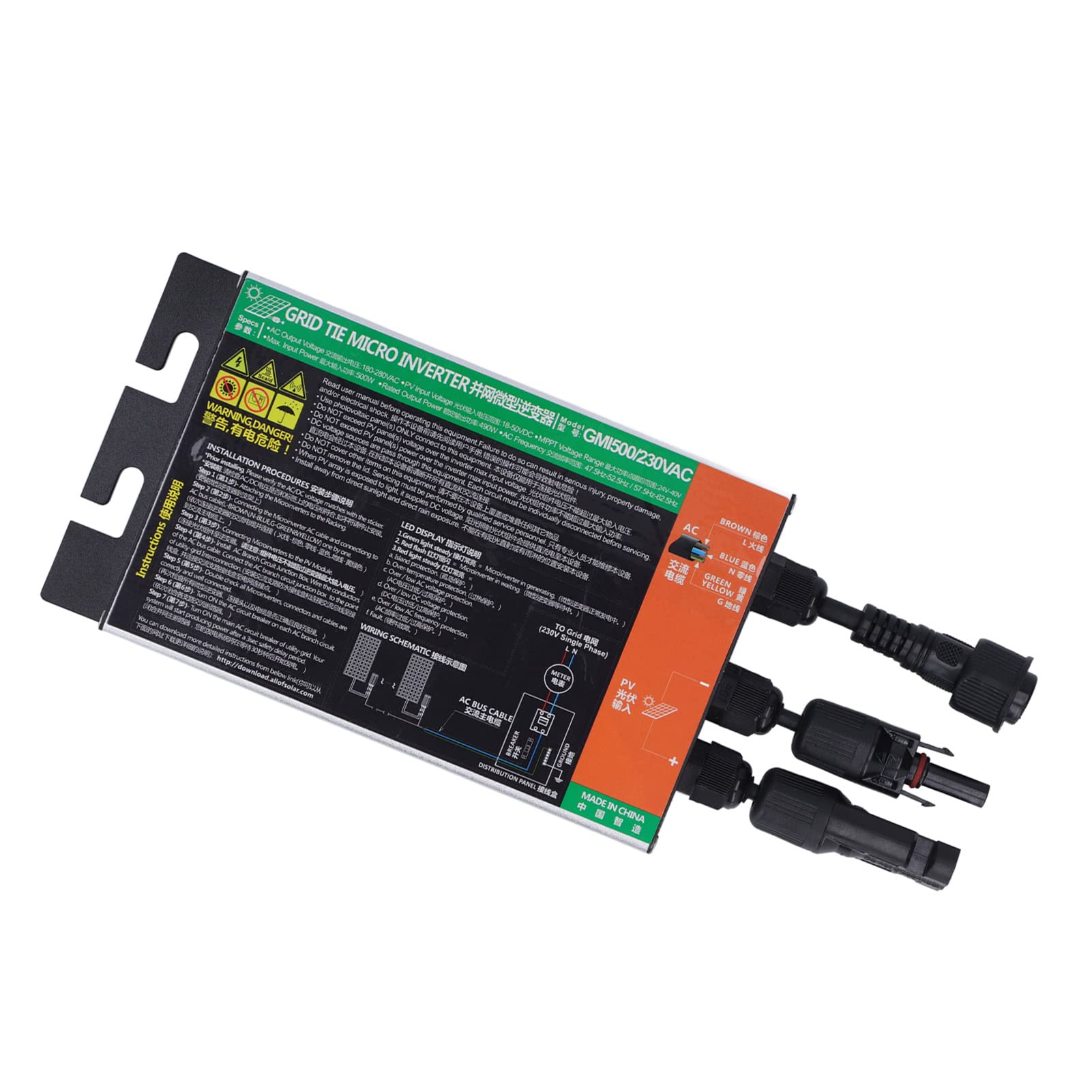 Unidad de Onda Sinusoidal Pura Micro Inversor 230V Mppt de (500W)