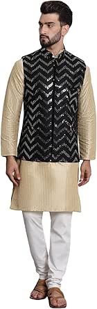SOJANYA (Dal 1958, Chikankari solo lungo Kurta da uomo in puro
