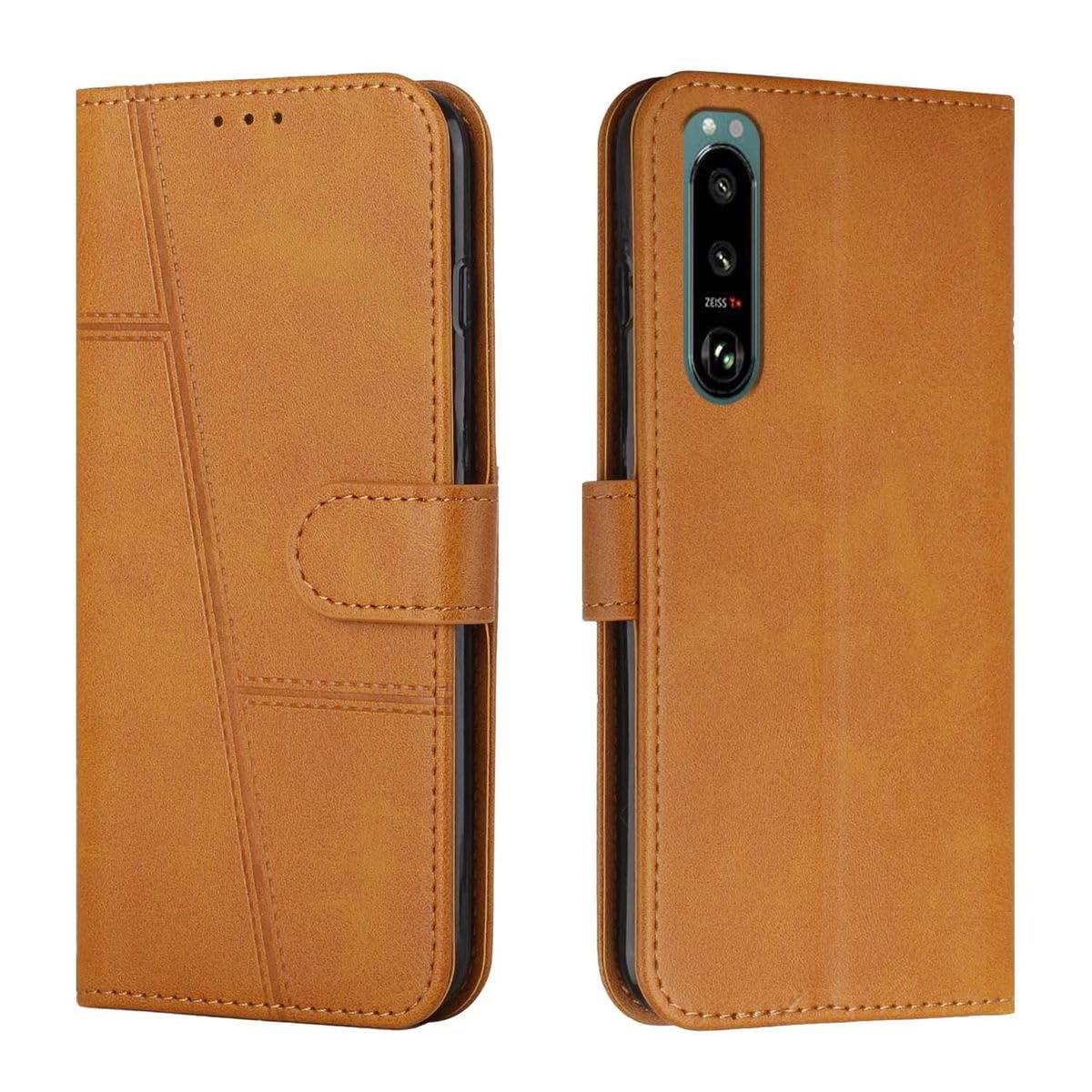 Étui de protection à rabat pour Sony Xperia 5 III jaune rigide - 8