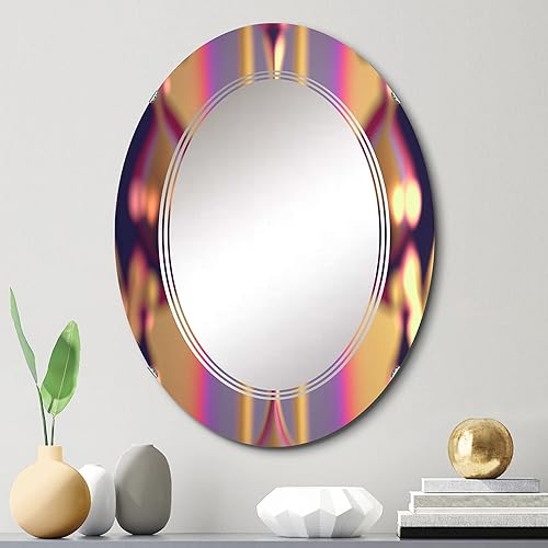 Miniatura 6 de Globo infinito rosa y dorado, espejo de tocador, espejos de baño, espejos de pared para sala de estar, dormitorio, espejo ovalado, grande, 20 x 30
