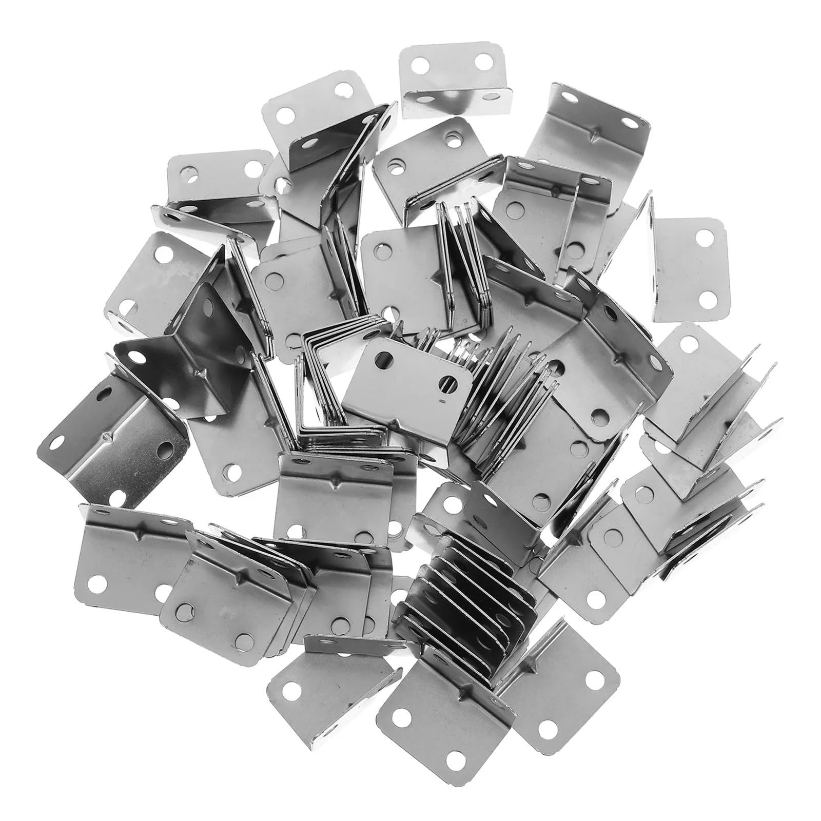 Cidegoo One Color Corner Code 100Pcs Metal L Brackets For Wood Furniture Fixation Reinforced 4 Hole Corner Connectors Right Angle Brackets Shelf Support