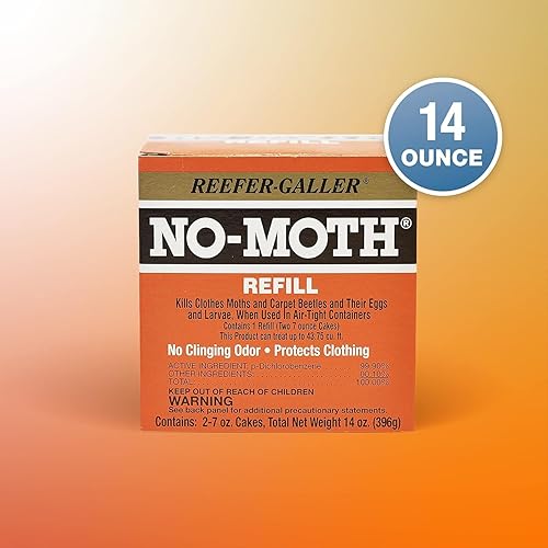 Miniatura 2 de No hay polillas de repuesto para colgar armario, mata polillas de ropa, escarabajos de alfombra, huevos y larvas (2 pasteles de polilla, paquete de