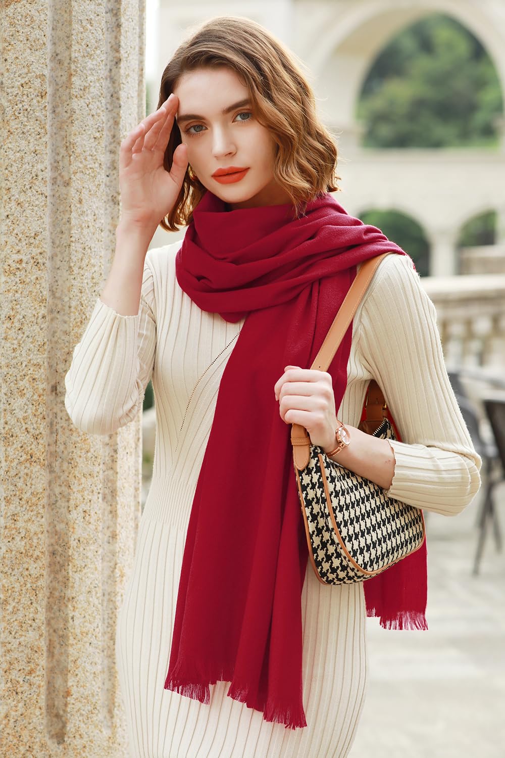 RIIQIICHY Sciarpa Donna Invernale Pashmina Scialle Stola Elegante Cerimonia Foulard Lungo Grande Spesse Calde