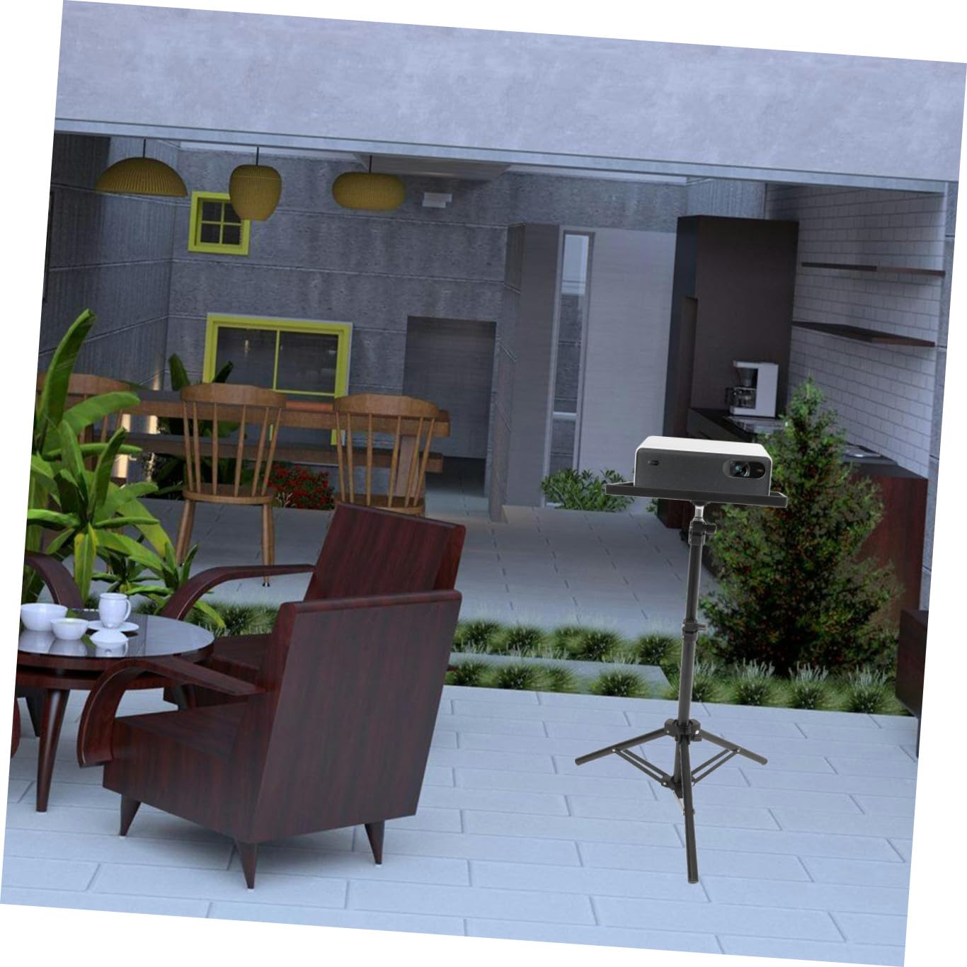 Mipcase Treppiede per Proiettore Asta Telescopica e Supporto Vassoio, Regolabile in Altezza, per Home Theater e Eventi Dj