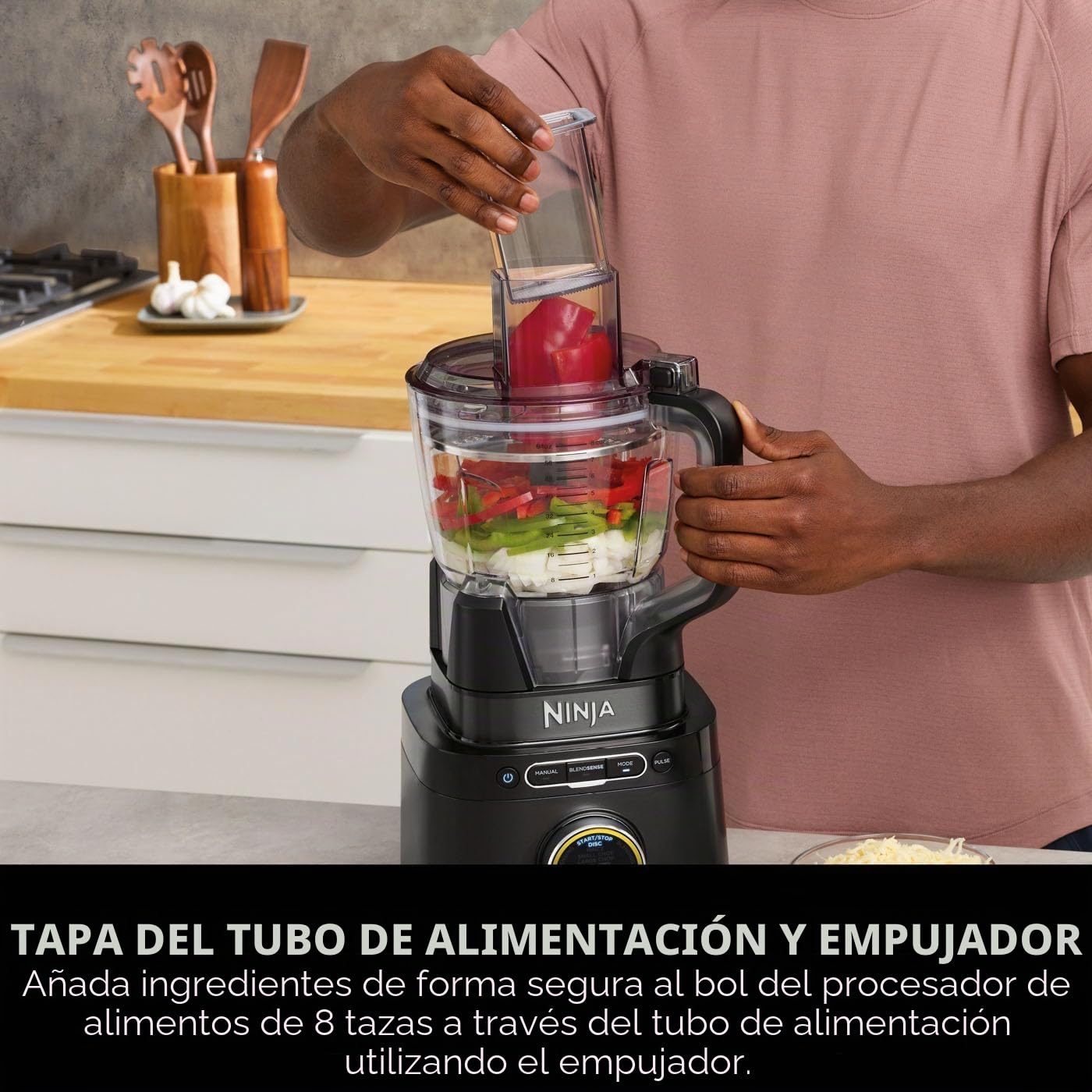 Ninja Procesador 3 en 1 Detect Power Blender Pro, potente licuadora de 1200 W, tazón de procesador de alimentos, hoja de masa, 1 taza de una sola porción, jarra, hacer masa de pizza, mezclar, picar y