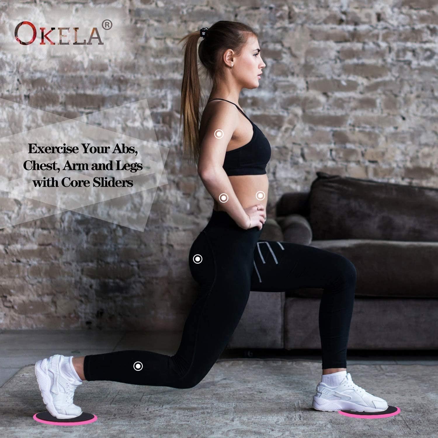 OKELA Exercise Core Sliders, 2 Pack Sport Dual Sided Gliding Discs Use on All Surfaces,Abdominal Exercise Equipment,Home Fitness Equipment, Perfect for Abdominal&Core Workouts