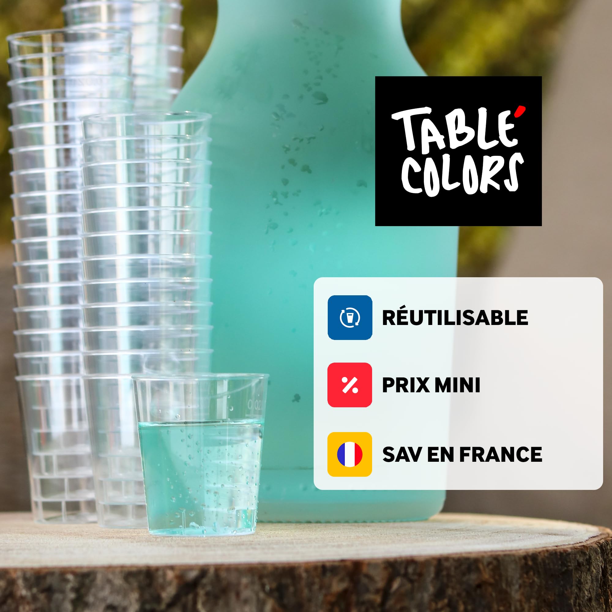 Table'Colors Pack 1000 Verres Shooter - verrines 3cl Transparent Recyclable Solide Avec Marquage 2cl Idéal Pour Restaurant, Fête, Bar - Fabriqué en France Qualité Supérieure (1000)