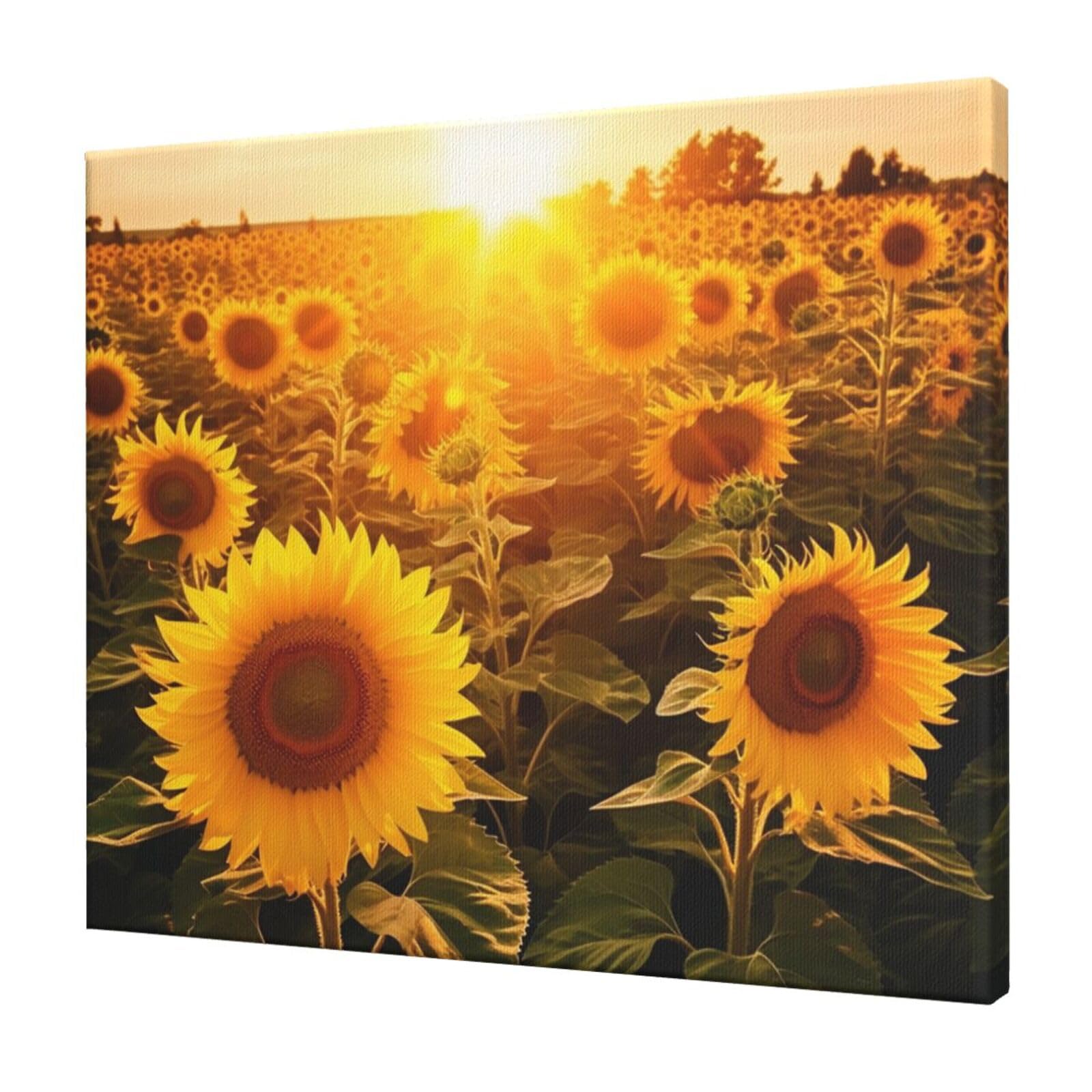 FodPand Sunshine Sunflower Field Canvas Wall Art for Living Room Wall Decor 20"x24" Modern Artwork Painting Pictures Hanging Canvas Prints Aesthetic Wall Art for Bedroom Bathroom Office Wallart Decor