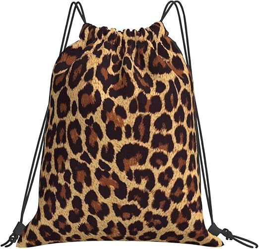 Cool Cheetah Leopard Drawstring Backpack Sports Gym Bag For Adult For