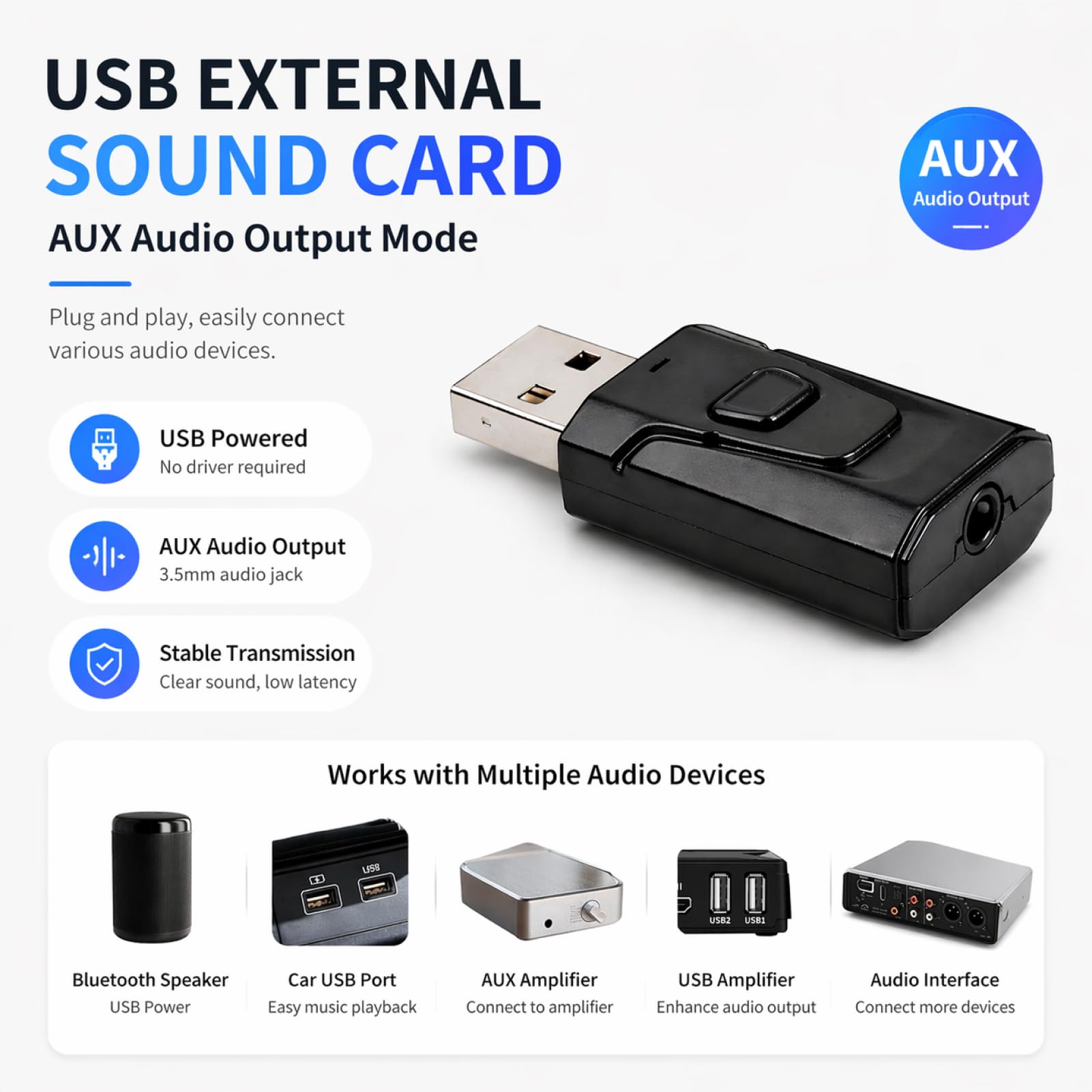 Adattatore USB Bluetooth 4 In 1 Per TV E PC – Trasmettitore/Ricevitore Con Jack 3,5 Mm, Bassa Latenza E Vivavoce