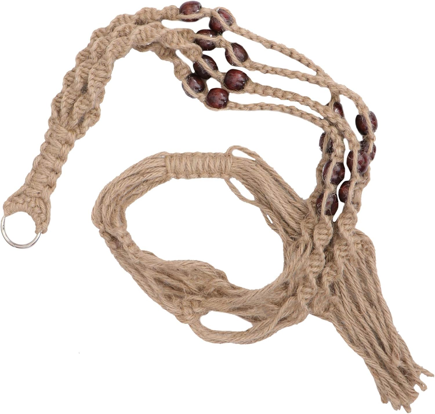 Nuolux 屋内屋外植物用木製ビーズ付きマクラメハンギングプランター手作りジュートロープ植物ハンガー Nuolux 屋内屋外植物用木製ビーズ付きマクラメハンギングプランター手作りジュートロープ植物ハンガー