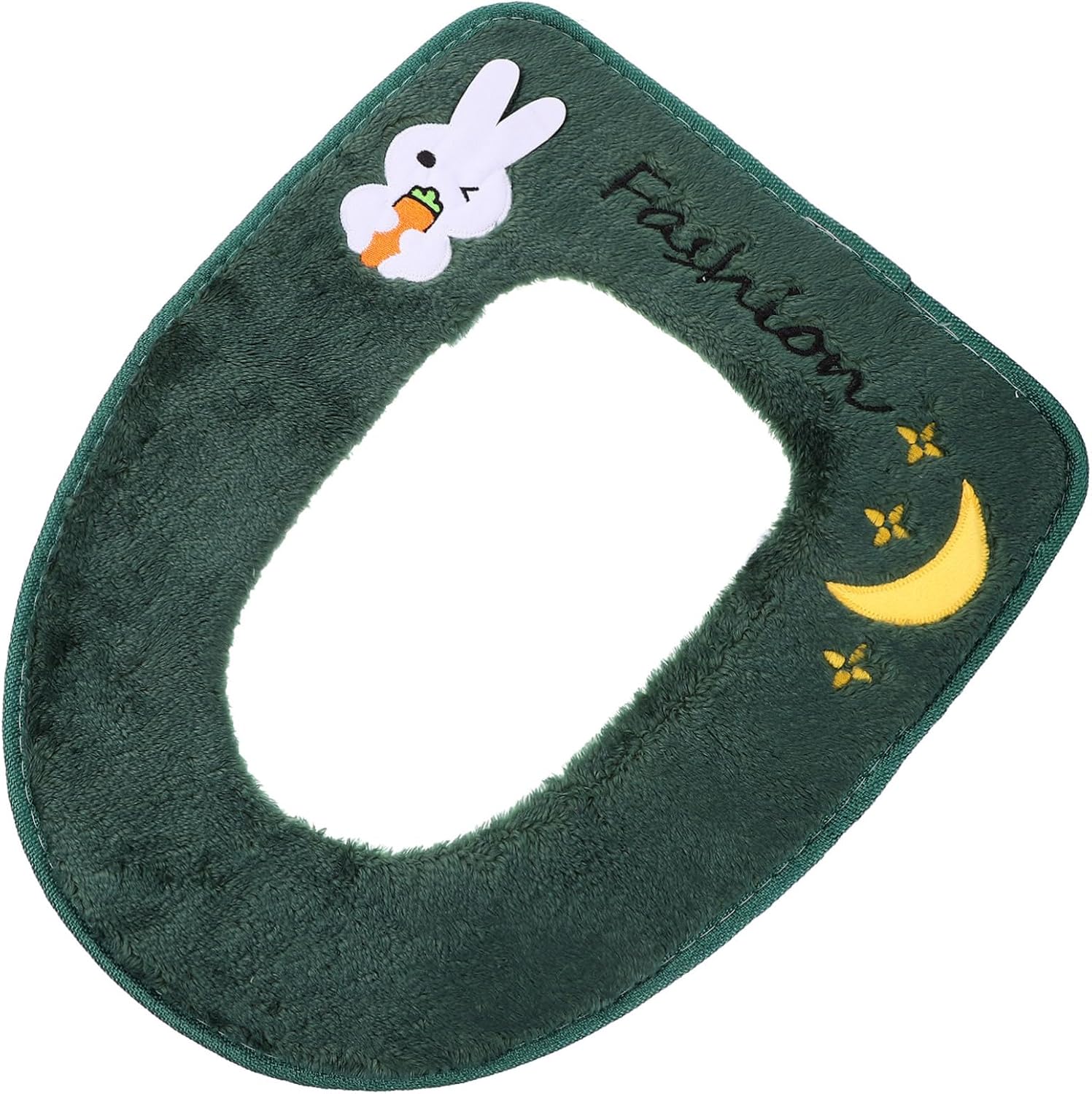 1Pc Plush Toilet Seat Cover with Zipper Household Warm Toilet Seat Pad Soft Commode Seat Cover for Comfortable Winter Use Random