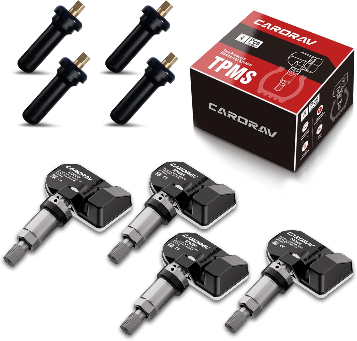 4-Pack Tire Pressure Monitoring System Sensor TPMS Compatible for Honda CR-Z Odyssey Fit Insight Civic, 08-11 Acura CSX Replaces 42753-SNA-A810-M1 42753SNAA81 42753TR3A81 315Mhz