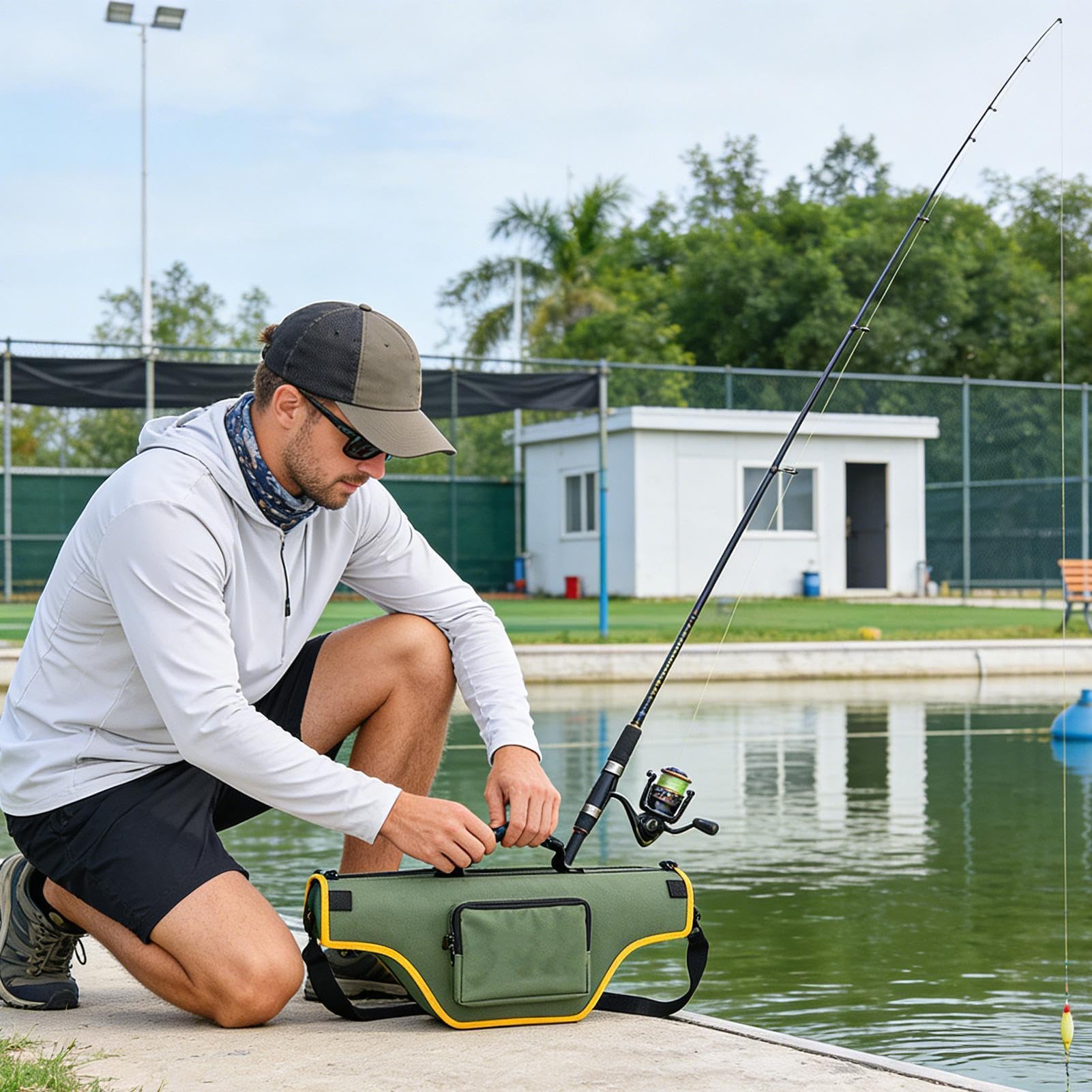 Sacoche transport pour canne à pêche Étui de transport et de rangement pour