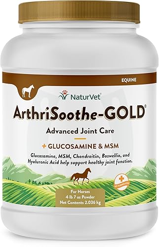 NaturVet ArthriSoothe Gold Advanced Joint Horse Suplemento en polvo  Para una función articular saludable en caballos  Incluye glucosamina, MSM,