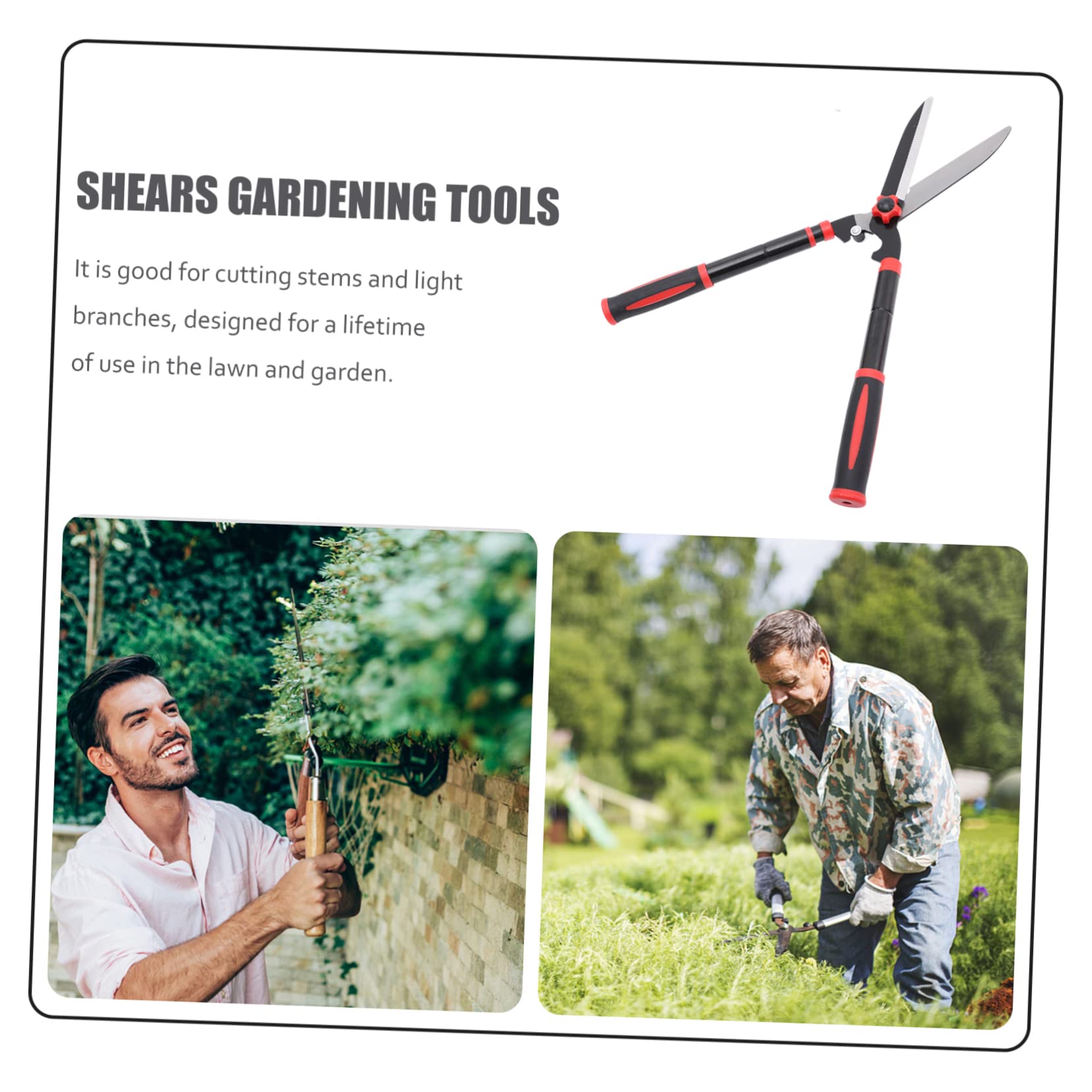 ifundom Cesoi Per Siepi Manuali Attrezzi Da Giardinaggio in Acciaio Impugnature Ergonomiche in Gomma Antiscivolo Cesoie Da Giardino Per Potatura Arbusti e Piante Ornamentali