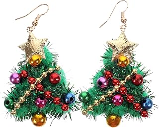 DIKACA 1 Par Pendientes De Campana De Navidad Navidad Decoración Navideña Decoraciones Navideñas Mini Campanas Colgantes Decoración Pendiente Para Mujer Joyas Para Niñas El Plastico Verde