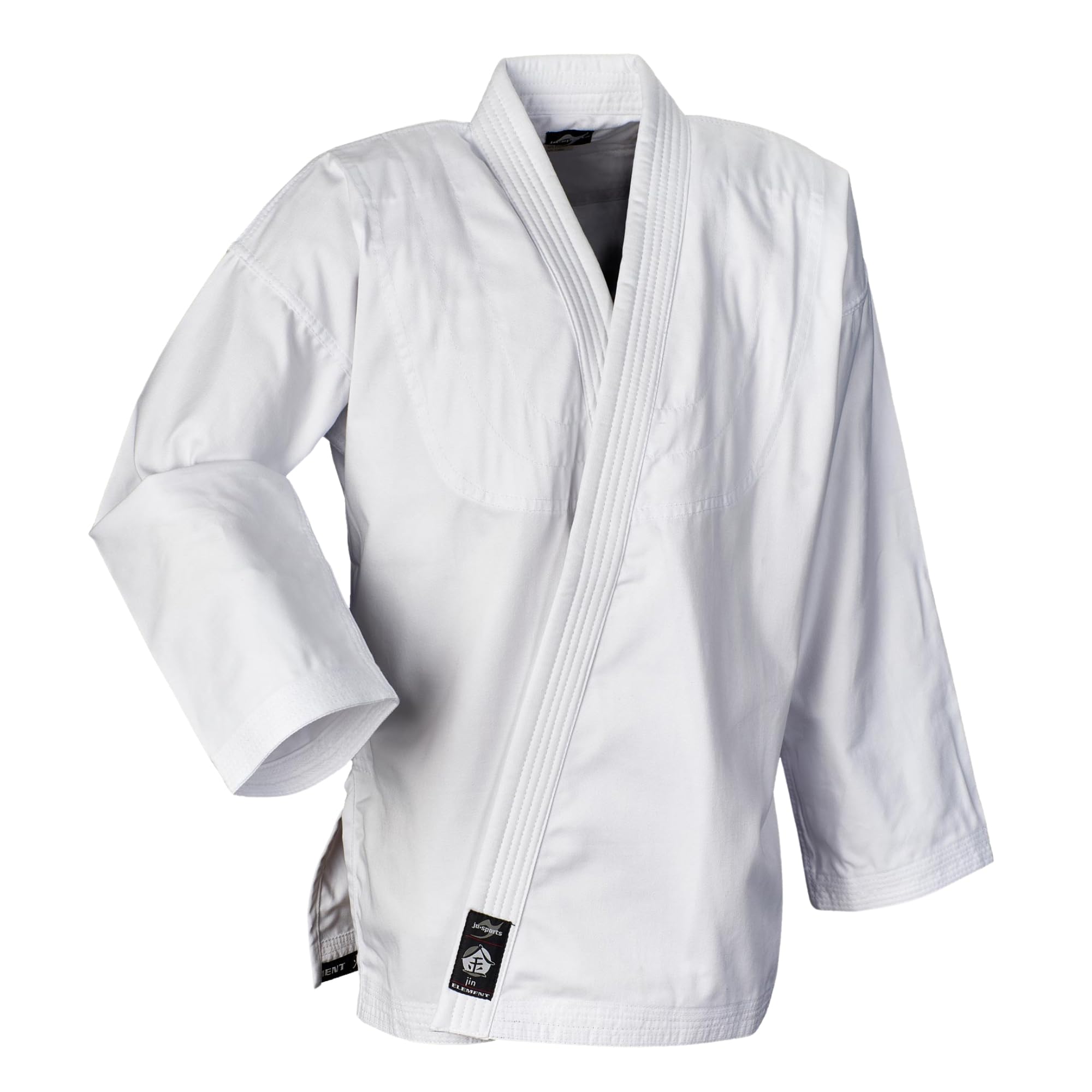 Ju-Sports Element Judo Jacke Kinder & Erwachsene weiß slim cut - Judogi Jacke aus langlebigem Mischgewebe mit doppelt verstärktem Schulter- & Brustbereich