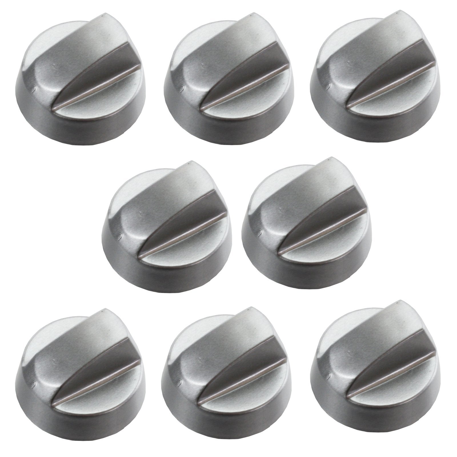 Spares2go Silver Hob Control Knob Switch For Lamona Oven Cooker (Pack Of 8 )