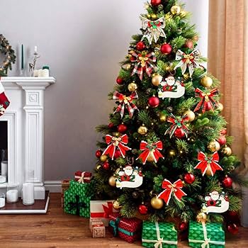 Red and green christmas tree bows Clearance