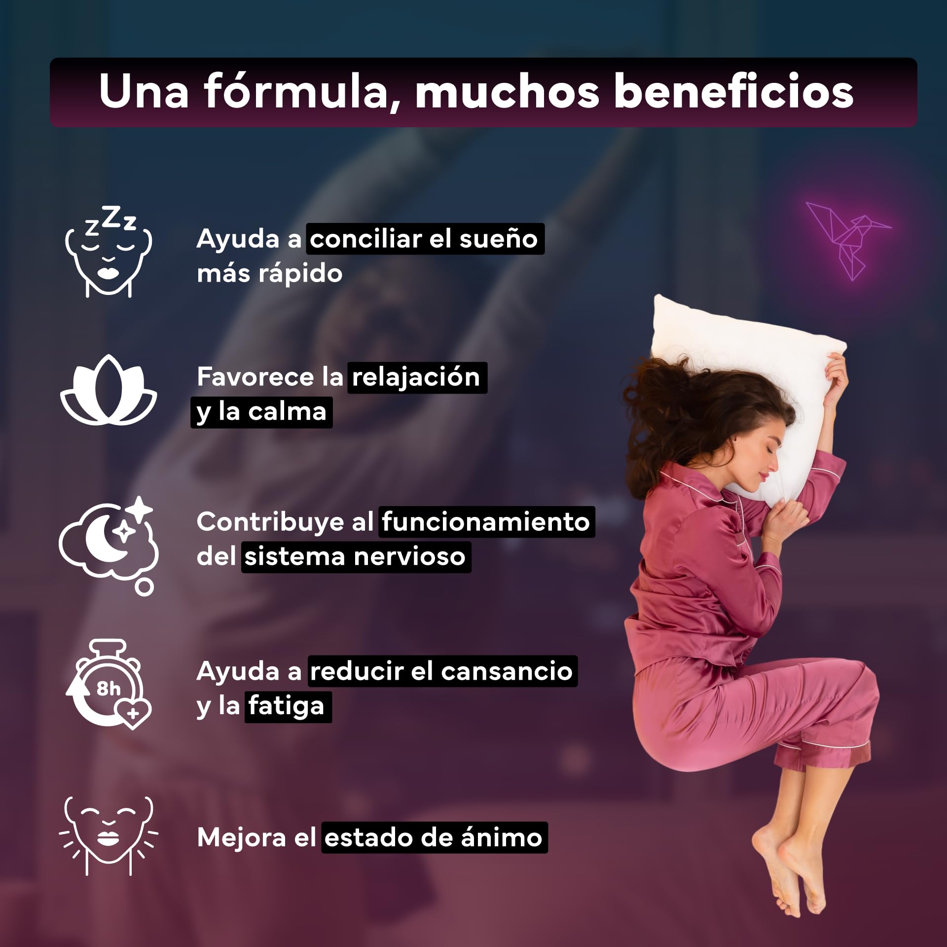 Melatonina Gominolas - Pack Ahorro x2 - Sin Azucar ni Edulcorantes - Gominolas para Dormir Bien - Pasiflora, Manzanilla, Melisa y Vitamina B6 - Sabor Natural a Arándano - Pack de 2x60 Gummies Veganas