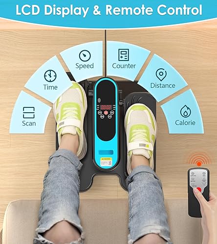 Miniatura 3 de Máquina elíptica para debajo del escritorio, máquina portátil de ejercicio de pedal sentado para personas mayores, ejercitador de piernas Elipse de