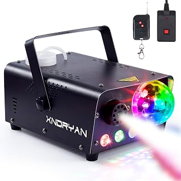 Fog Machine, 600W Professional Party Smoke Machine with Disco Ball Light   RGB LED Stage Smoke Machine 2500CFM Huge Fog for Parties, Weddings, DJ Clubs